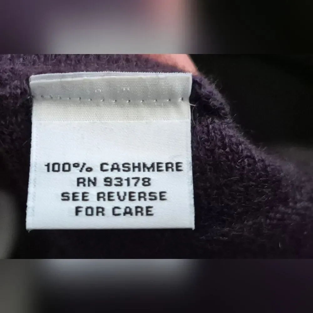 The Cashmere Project 100% Cashmere Pullover Poncho Sweater Aubergine OS